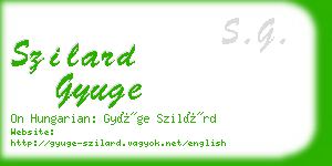 szilard gyuge business card